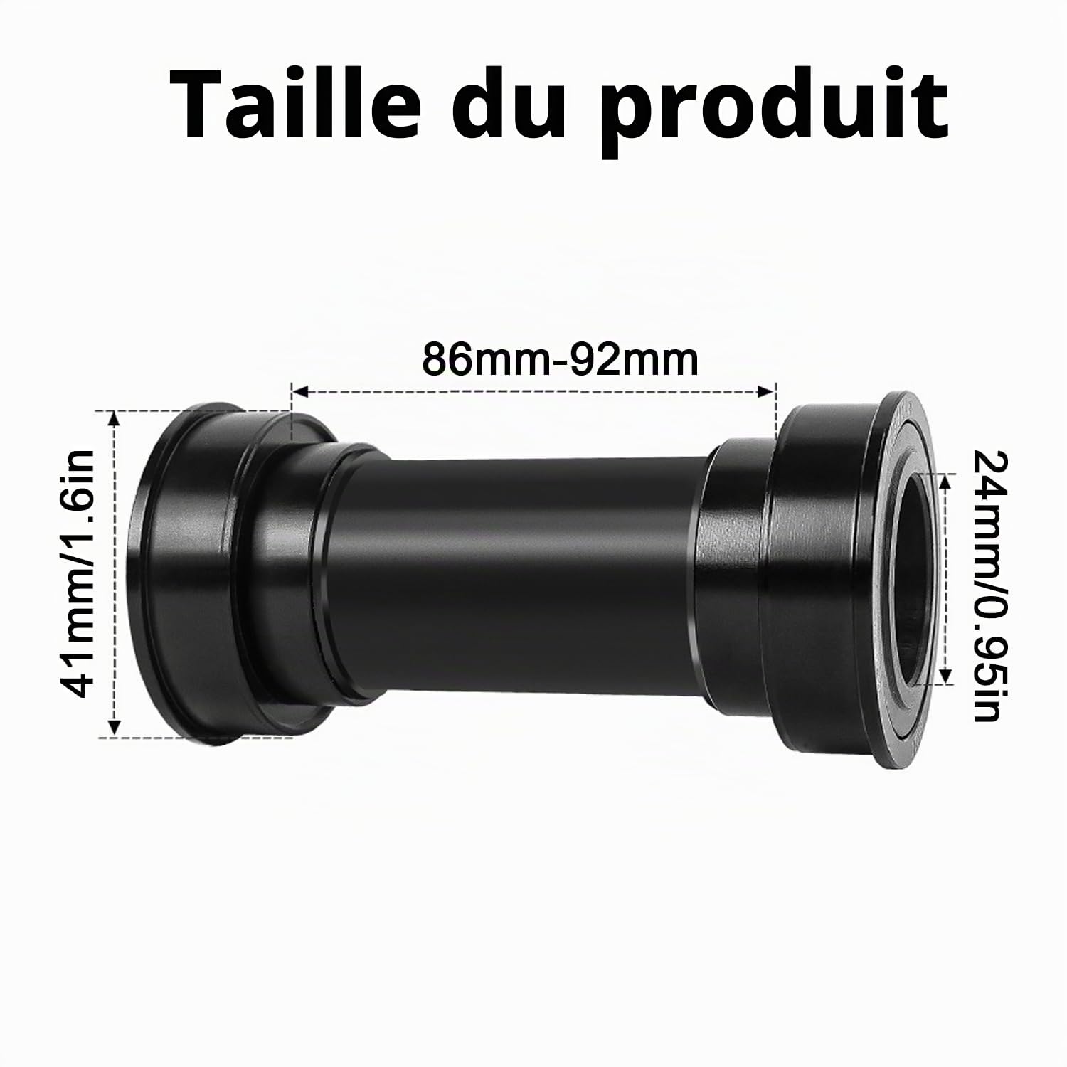 Boîtier de pédalier de vélo BB92 - Boîtier de pédalier à arbre creux intégré de 24 mm - Pour Dub BB86/92 VTT - Accessoires de vélo
