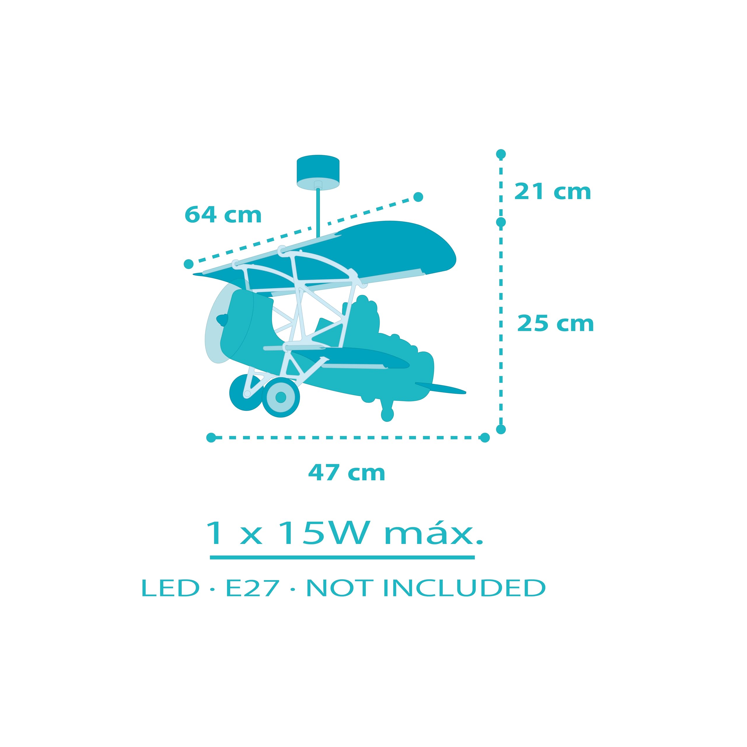 DALBER Lampada da soffitto a sospensione per bambini Teddy, Orso, 54522, E27-15W, grigia, lampade per bambini, cameretta, si illumina al buio | E27 - 15 W; cameretta dei bambini; lampade per bambini; brilla al buio; Teddy