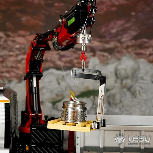 Miniatura 9 de TOUCAN RC HOBBY Cilindro rotatorio hidráulico de metal LESU con gancho 270 ° para camión volquete de grúa RC 1/14