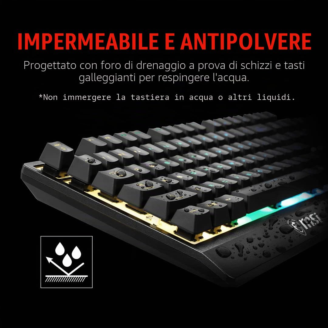 msi Vigor GK30 RGB Tastiera da Gioco Meccanica - Layout Italia