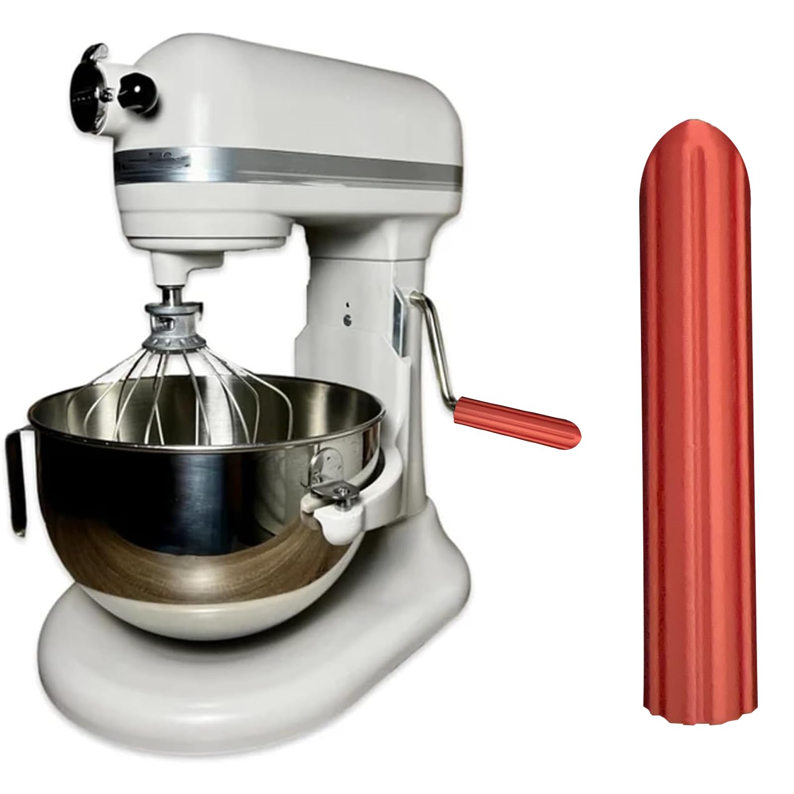 Stand Mixer Handle for KitchenAid Stand Mixers – Compatible with Pro 5 Plus, Mixer Accessory with Comfy Grip for Enhanced Stability and Convenience (Red)