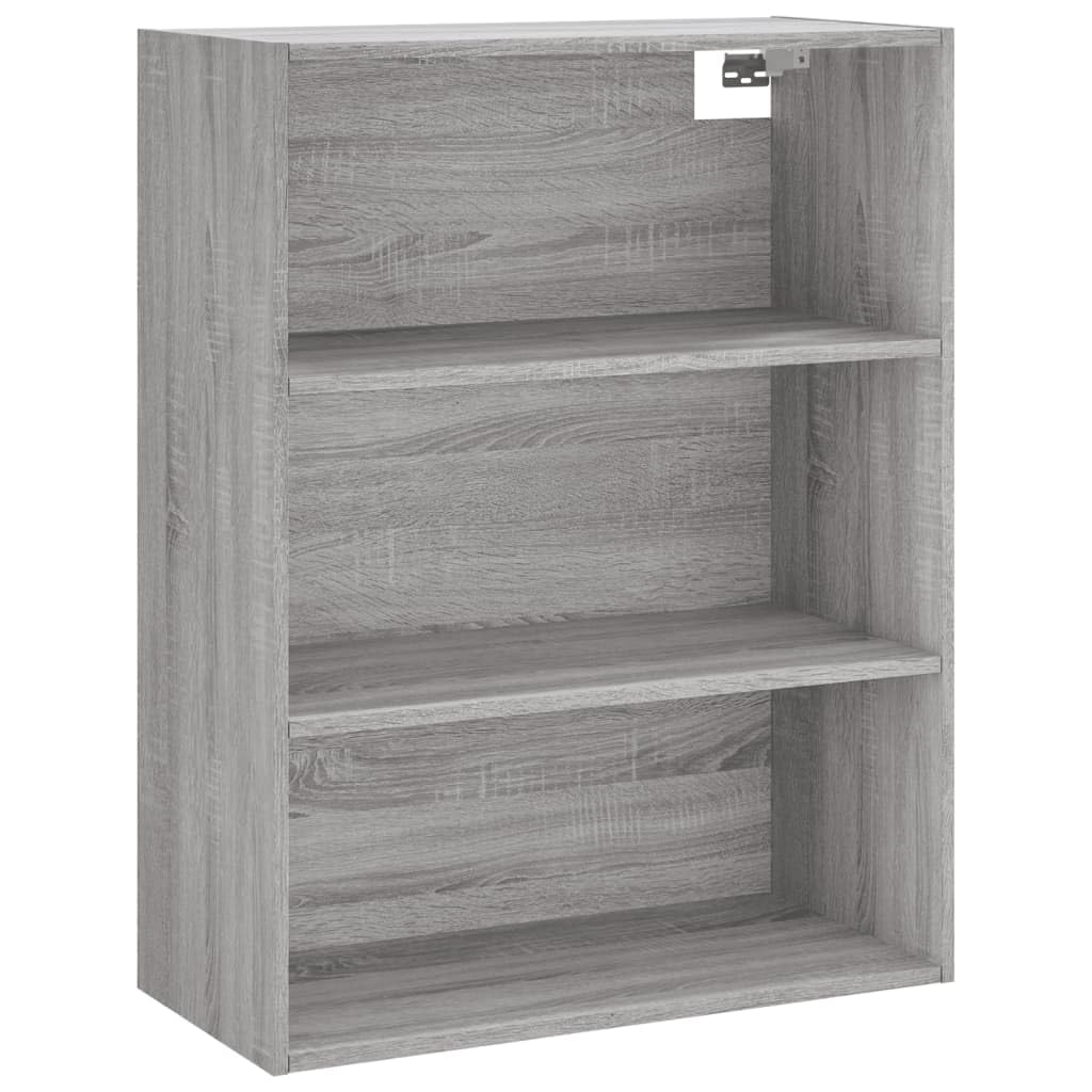 Bufet wysoki Sonoma szary 69,5x34x180 cm drewno inżynieryjne, wysoka komoda, szafka z szufladą, szuflady na komody