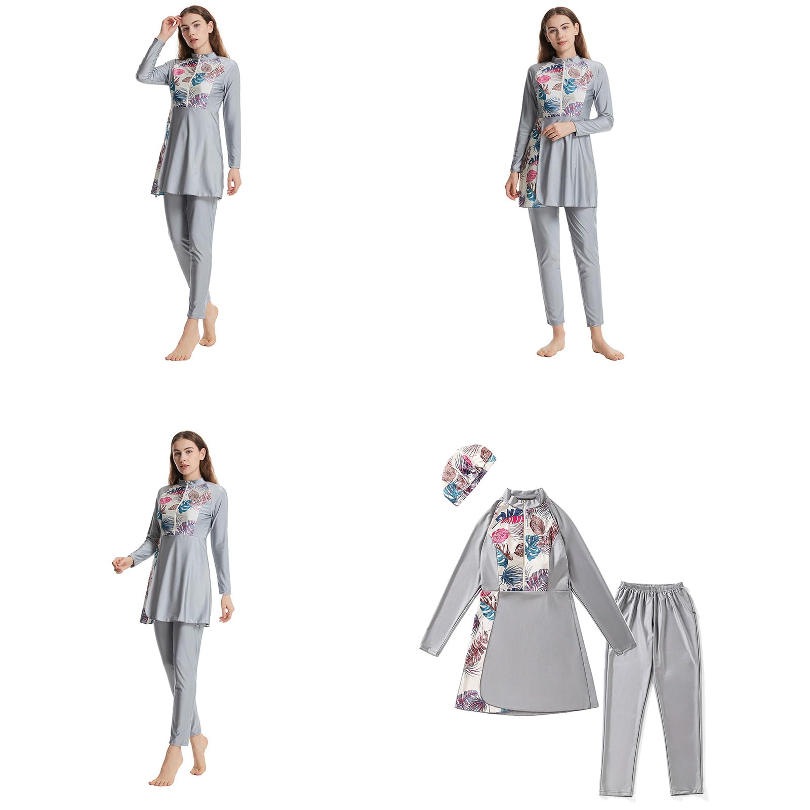 Costume da bagno da donna musulmani Burkinis Full Bikini Top Pantaloni a maniche lunghe Costume da bagno Costumi da bagno Costume da bagno