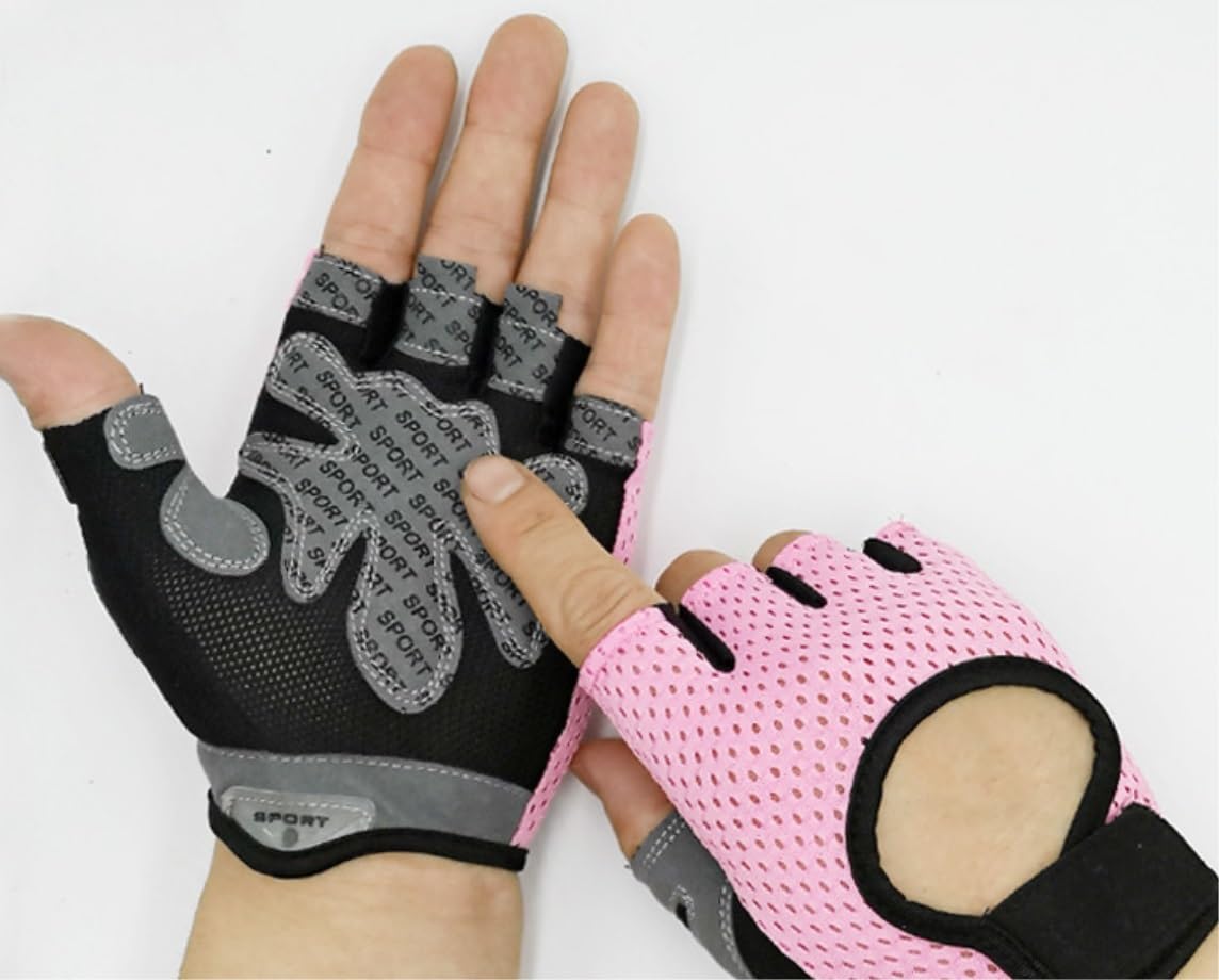 Gants de Cyclisme Gants Pour Hommes, Gants D'entraînement, Protection Complète De La Paume Et Gants De Gymnastique À Adhérence Supplémentaire Pour Le Poids Gant Velo ( Color : Rosa , Size : Large )