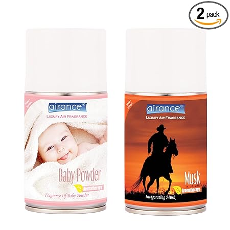 Airance Air Freshener Automatic Spray Baby Powder & Musk - 250 ML - 3000+ Sprays - Fits Almost All The Dispensers