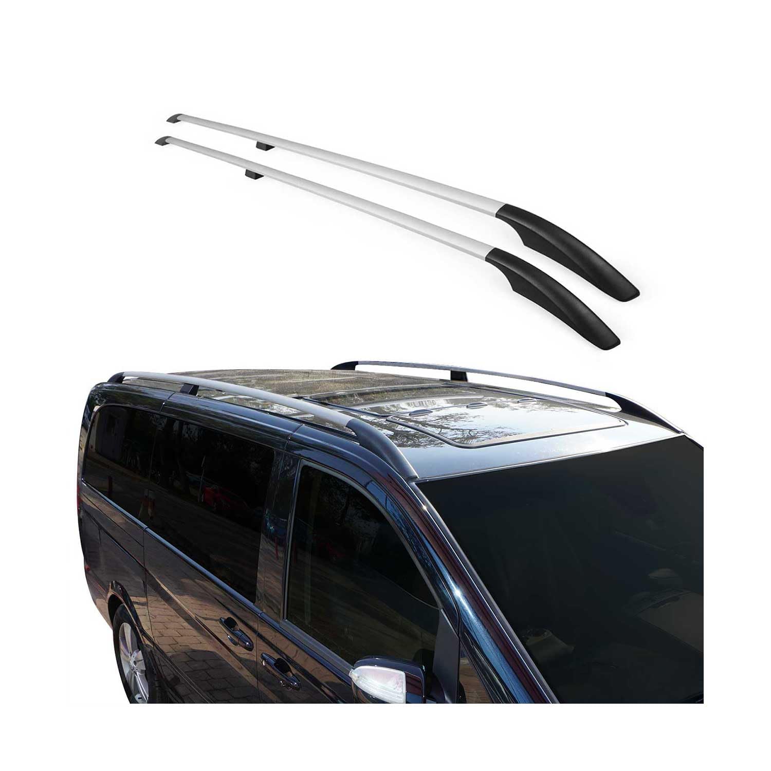 CHROMEMASTER | Barre da Tetto, Rail Tetto Compatibile con Jeep Renegade 2014+; Sono Utilizzate per il Montaggio di Portapacchi, Box da Tetto o Portabiciclette | Costruzione in Alluminio