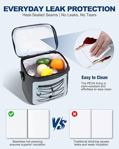 Miniatura 4 de Bolsa enfriadora, 81630 latas de lados suaves, paquete de enfriamiento aislado portátil pequeño, enfriador de almuerzo diario, baúl de hielo a