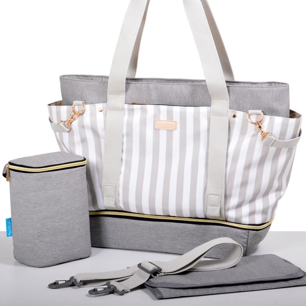 Diaper Bag - Taylor Tote, Baby Bottle Tote Bag, Portable Changing Pad Included