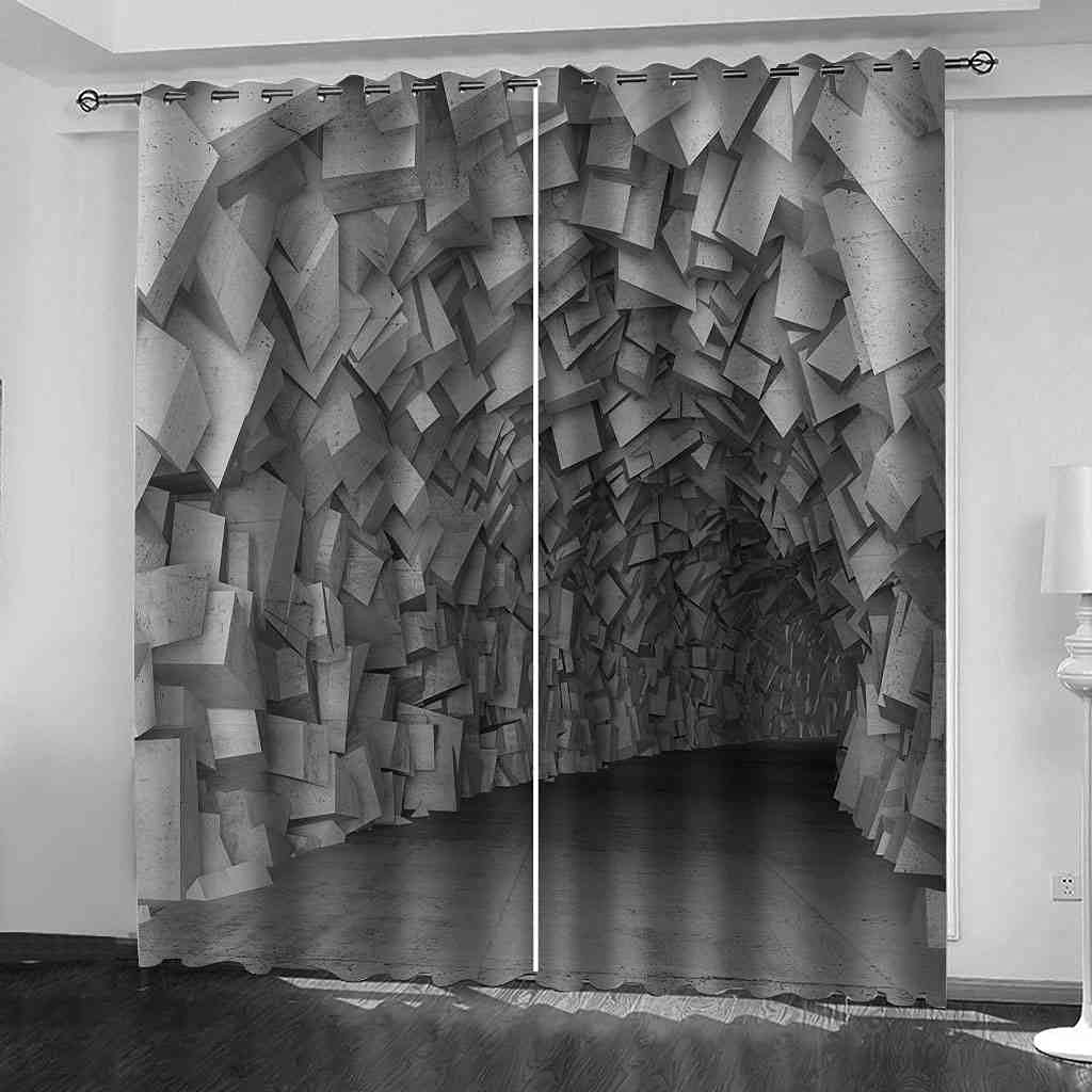 Rideau occultant isolant phonique gris 200x160 cm pour salon et chambre