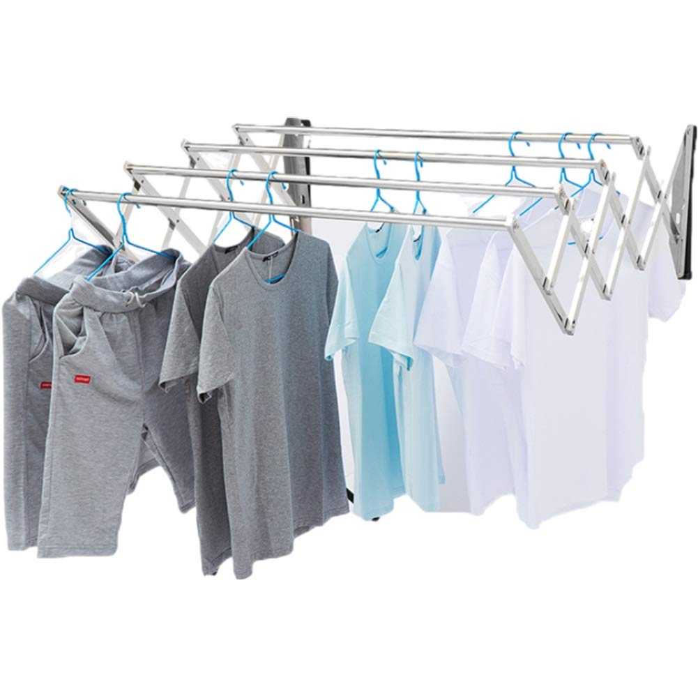 Ausziehbarer Wäscheständer, wandmontierter, teleskopierbarer und klappbarer Handtuchhalter for Bad und Wohnzimmer, ausziehbarer Haushalts-Wäscheständer(50cm)