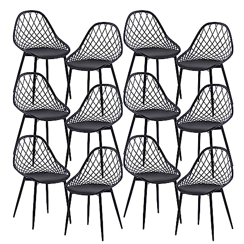 Anrekl Set De 12 Elegantes Y Sencillas Sillas De Comedor, Sillas De Cocina, Sillas De Salón, Sillas Huecas Para Cocina, Comedor, Salón, Oficina, Dormitorio, Patas De Metal Negro Anrekl Set De 12 Elegantes Y Sencillas Sillas De Comedor, Sillas De Cocina, Sillas De Salón, Sillas Huecas Para Cocina, Comedor, Salón, Oficina, Dormitorio, Patas De Metal Negro