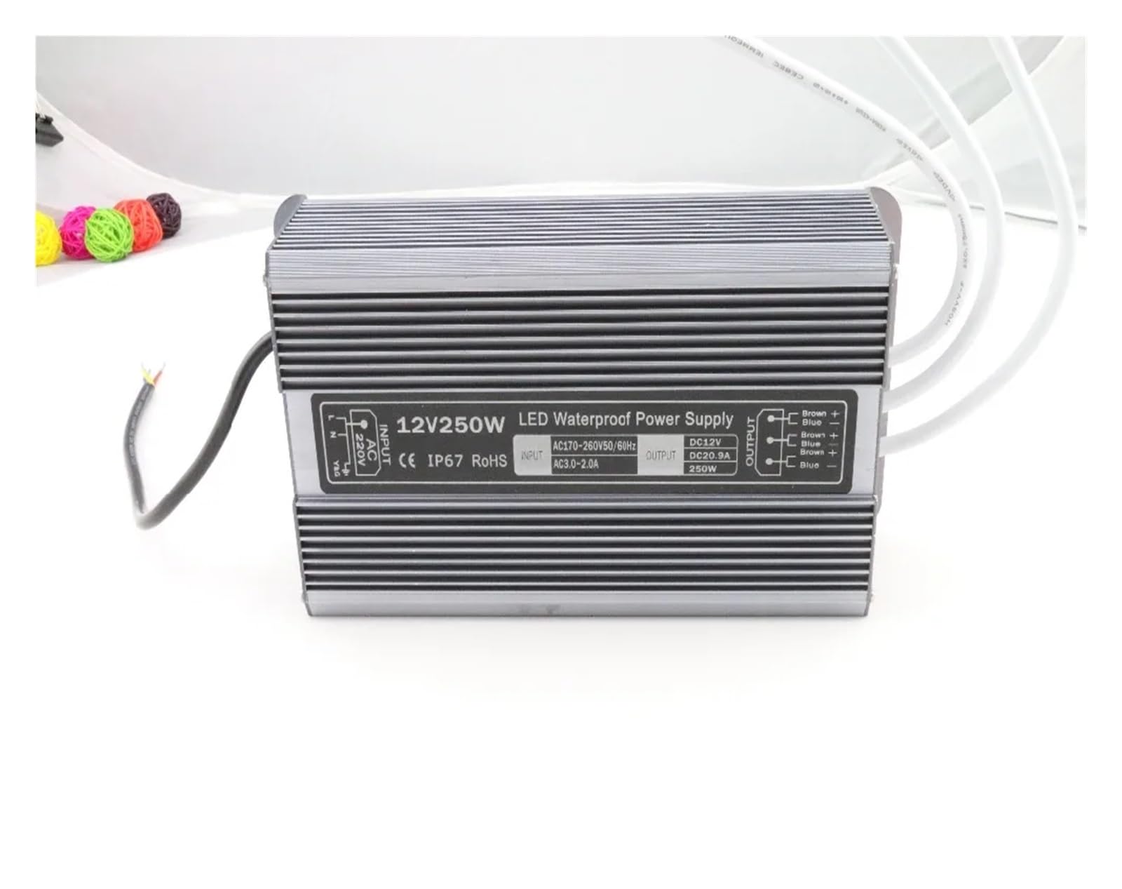 12 V DC 250 W wodoodporny sterownik LED, adapter kontroli dostępu, transformator światła, ładowarka sieciowa 21 A