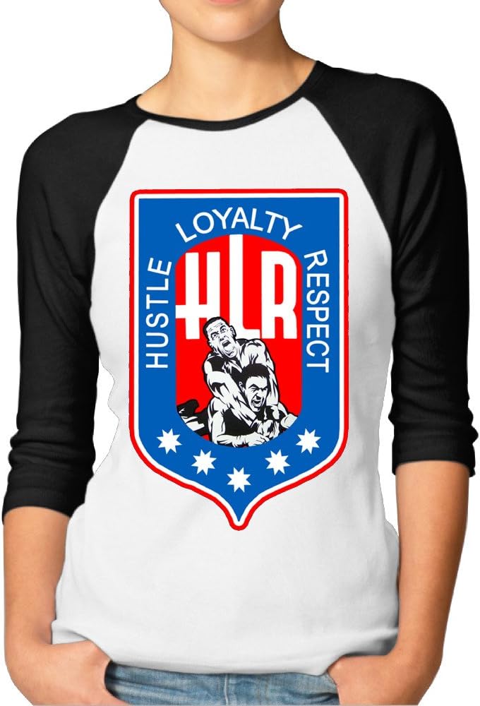 Womens John Cena HLR Logo 3/4 Sleeve Baseball Jerseys Graphic Plain Raglan Tops