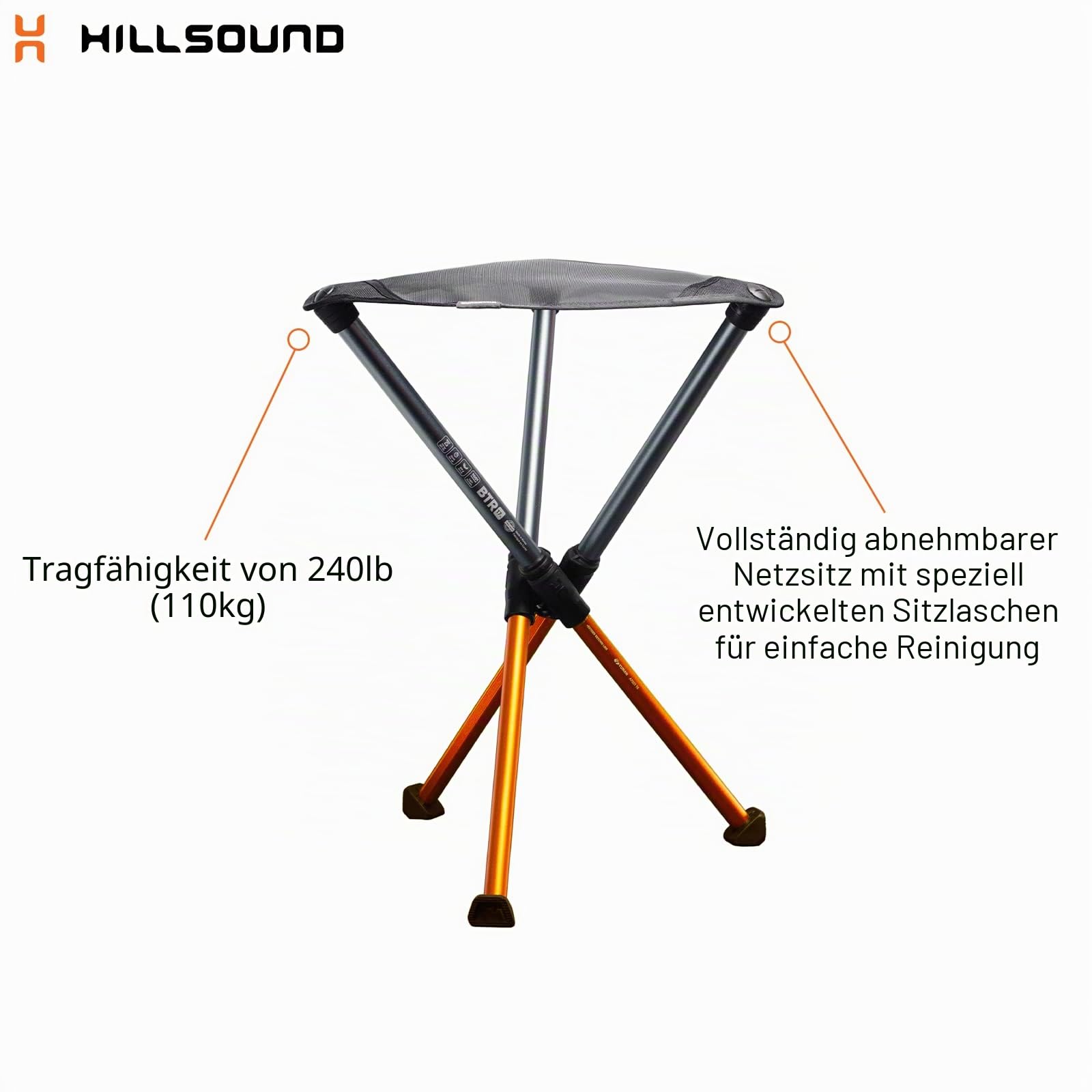 Hillsound BTR Hocker, ultraleicht, für Camping, Jagd, Mehrzweck-Hocker, 2 Jahre (Alpenglow, 43,2 cm)