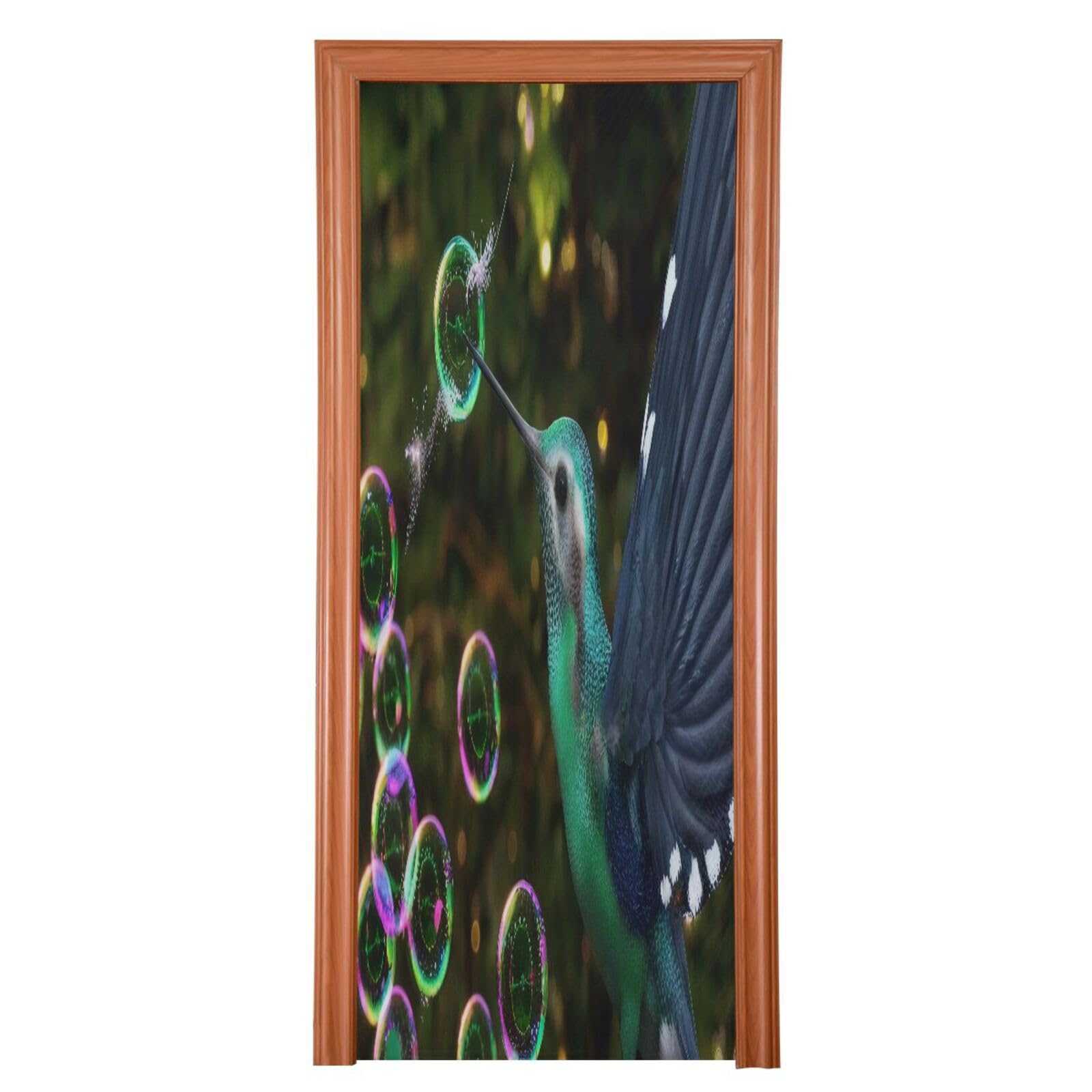FLildon Hummingbird Prick Bubble Door Cover Decoration, Party Accessory Porch Decor for Festive Ornament Room Door Covers 35 x 79 Inch