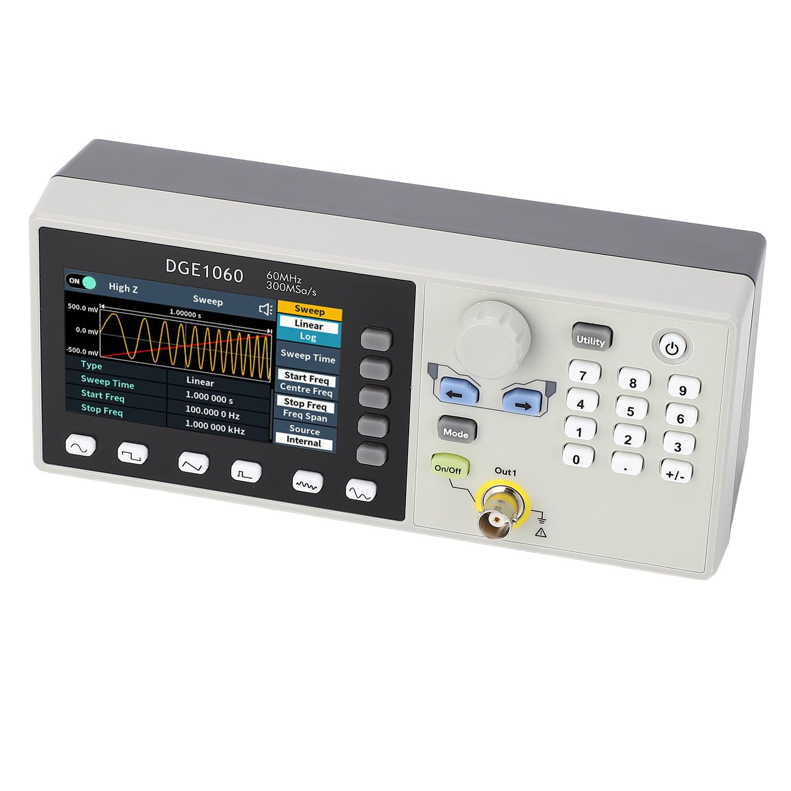 60MHz Signal Generator, Breiter Frequenz Bereich 1uHz Bis 60MHz mit 160 Willkürlichen Wellenformen, für Elektronische Experimente Kommunikation Tests (EU -Stecker)
