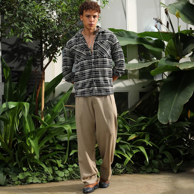 Image of CAHOOT Men's Multitrack Striped Oversized Shirt for Casual Wear | Spread Collar | Long Sleeve | Button Closure | Oversized Shirt Crafted with Comfort Fit for Everyday Wear