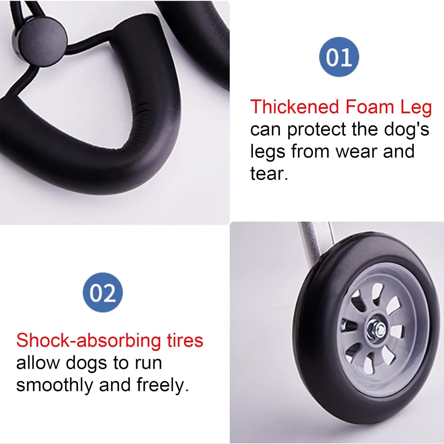 軽量4輪ペット用車椅子 | 大型・中型・小型犬用フルサポート犬用移動カート | 股関節に問題のある怪我をしたペットに最適な脚ホルダー