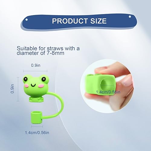 Miniatura 3 de 3 tapas de pajitas para beber, tapas de paja para vaso de 0.315 pulgadas, protector de puntas de popote reutilizables de silicona para copas