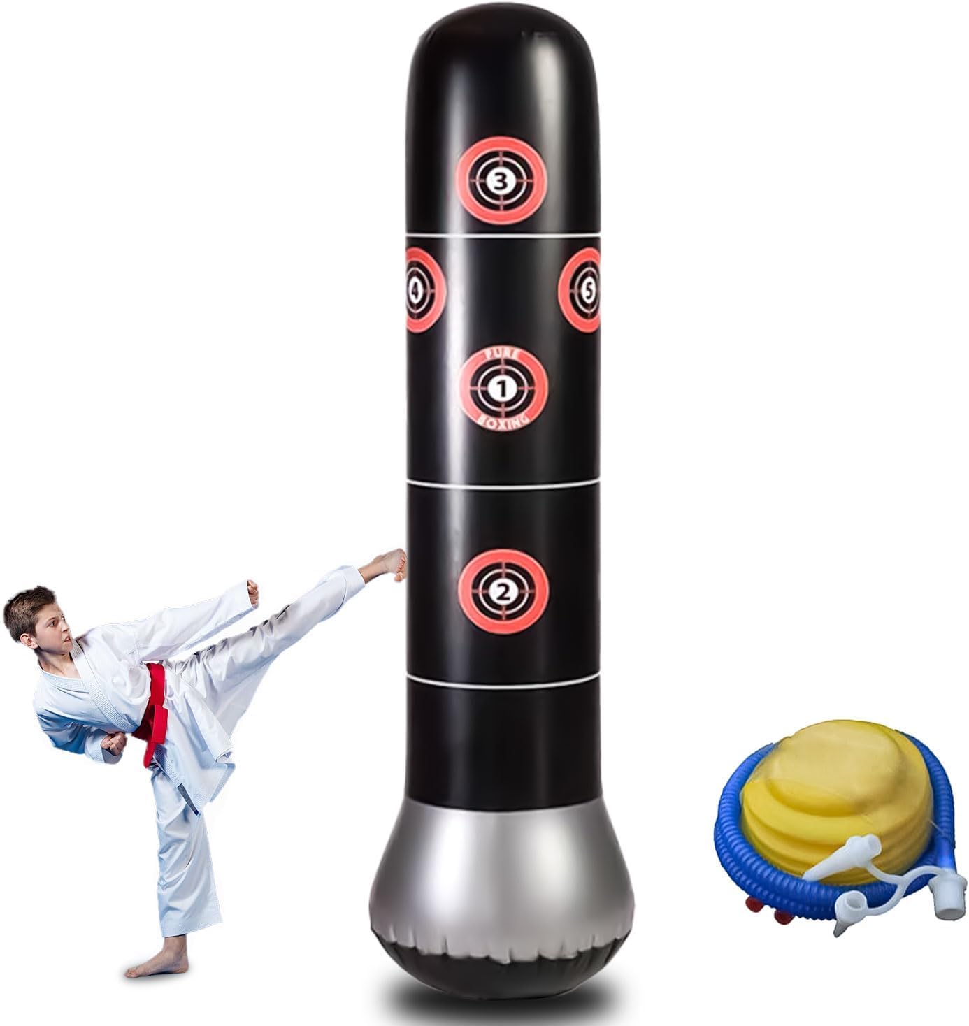 サンドバッグ【プロボクサーお勧め】サンドバッグ 自宅用 160cm 空気入り子供用大人用アウトドア ボクシング ストレス解消 グッズ パンチングマシーン 材料の新グレード 空気漏れなし 厚手 自宅用 耐衝撃 パンチング マシーン アウトドア トレーニング フィットネス 遊び ボクシンググローブ 収納便利 武術 格闘 空手