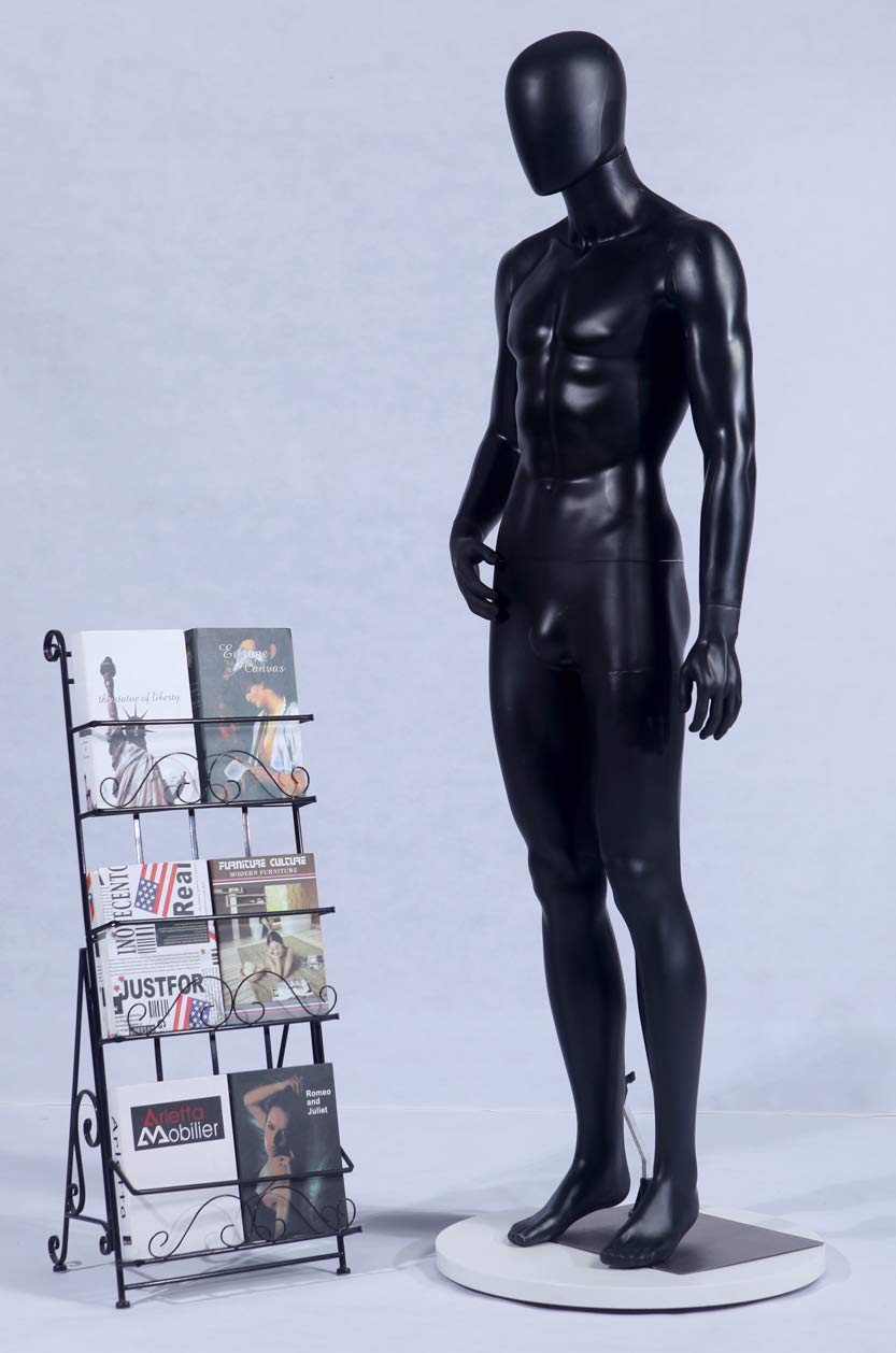 männliche Schaufensterpuppe schwarz MC-1Black beweglich matt schwarz Mannequin, Schneiderpuppe, Kleiderpuppe, Aufstellungsfiguren - Herren