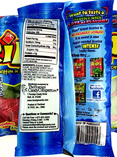 Rips Strawberry & Green Apple Bite-Size Licorice Pieces, 4 Oz Bags In A Blacktie Box (Pack Of 3) #TOP1