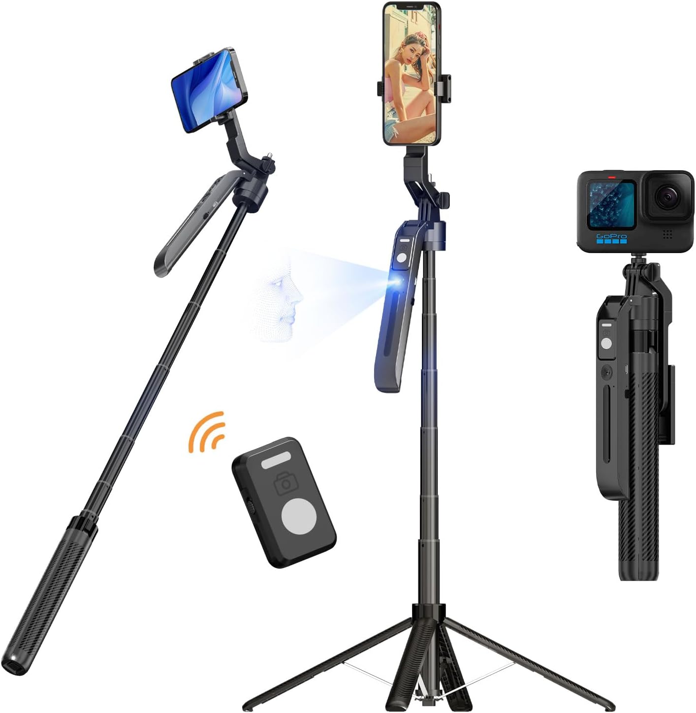 FUNSNAP Auto Face Tracking Tripod for iPhone with Remote, 70” Extendable 360° Rotation Selfie Stick Tripod for Android, Phone Holder Video Recording for Content Creators, Vlog, Live Streaming, TIK Tok FUNSNAP Auto Face Tracking Tripod for iPhone with Remote, 70” Extendable 360° Rotation Selfie Stick Tripod for Android, Phone Holder Video Recording for Content Creators, Vlog, Live Streaming, TIK Tok