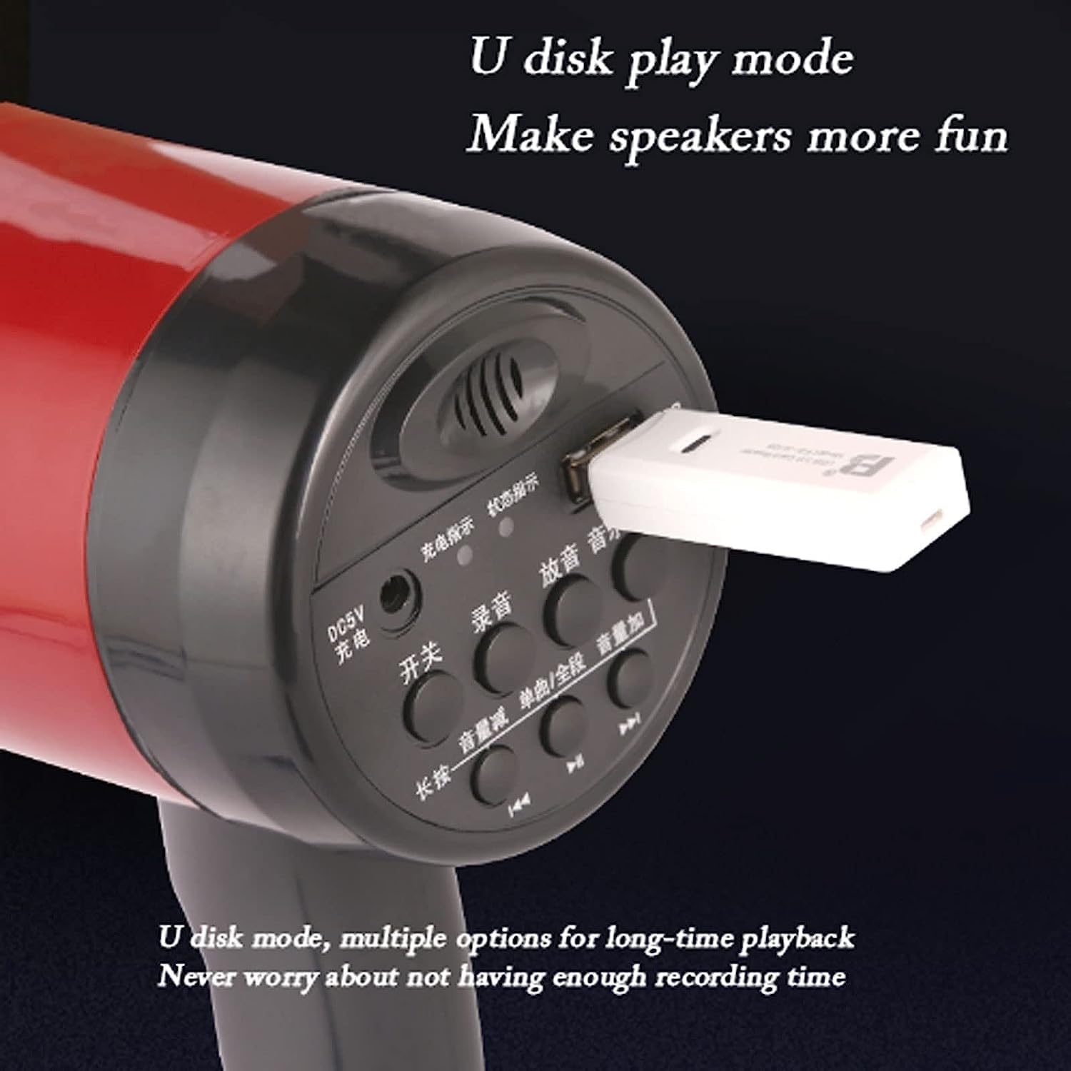 Interiores Exteriores Megáfono De Mano Portátil con Control Volumen, Altavoz para Árbitro, Moderno para Actividades Al Aire Libre per Eventi All’Aperto