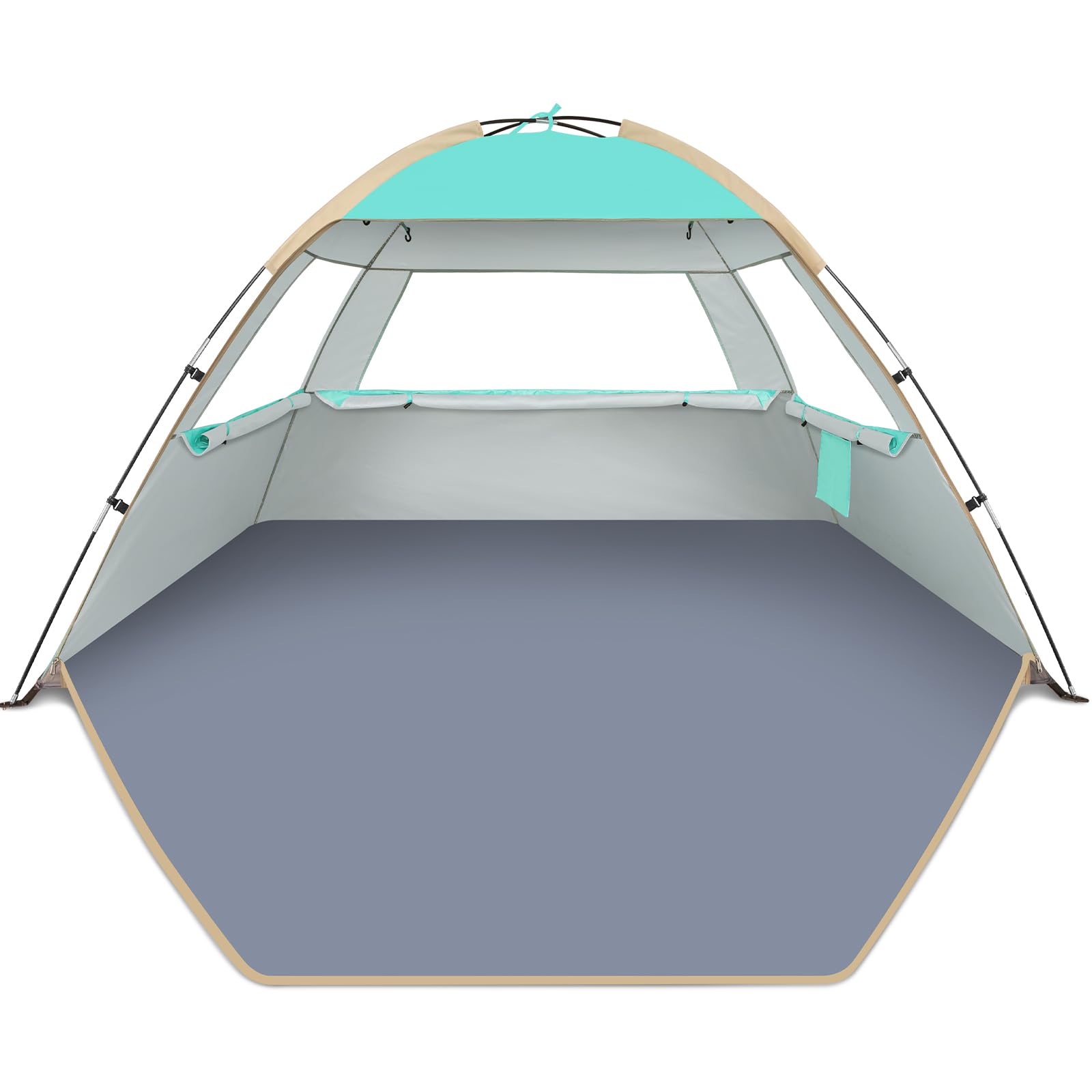 Gorich Beach Tent Sun Shelter for 3/4/6/8/10 Person with UPF 50+ UV Protection, Lightweight & Easy Setup Beach Shade Canopy, Portable Beach Shade Tent Beach Cabana