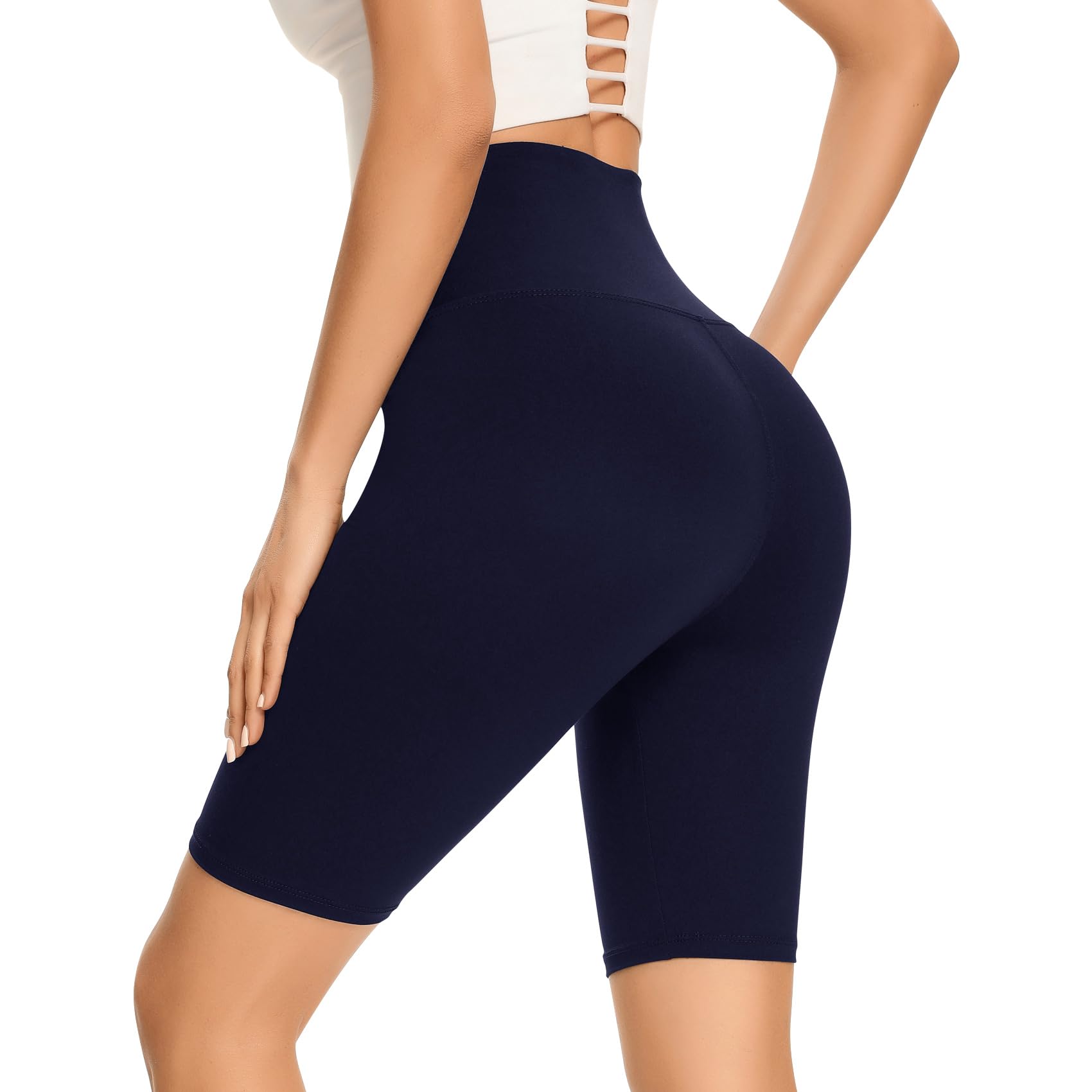 Gayhay Radlerhose Damen Knielang Leggings Kurze Sport Shorts Sommer High Waist Sporthose Gym Yoga Lauf Hose Blickdichte Shapewear Bauchweg Leggins
