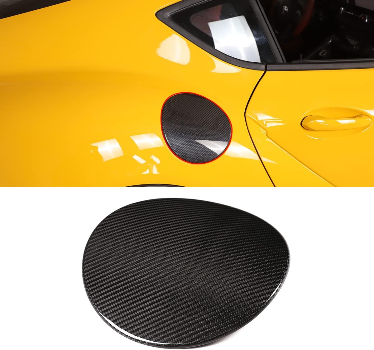 Daeiclru Fuel Tank Gas Door Cover Trim Fit for Toyota Supra GR A90 A91 MK5 2019-2025, Fuel Filler Door Gas Tank Cap Cover Oil Gas Cap Door Cover Anti-Scratch Protection Accessories (Black)