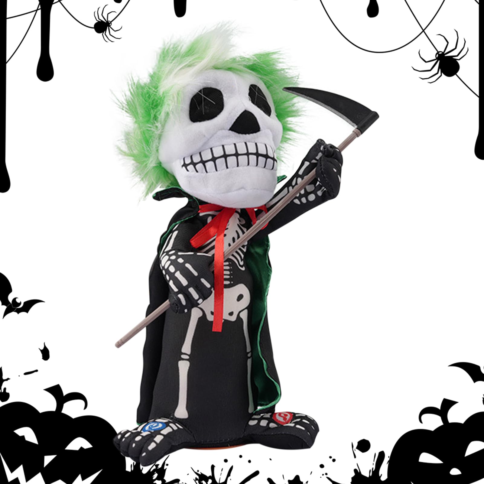 Figurine Squelette Miniature Lumineuse et Sonore d'Halloween pour Décoration Table