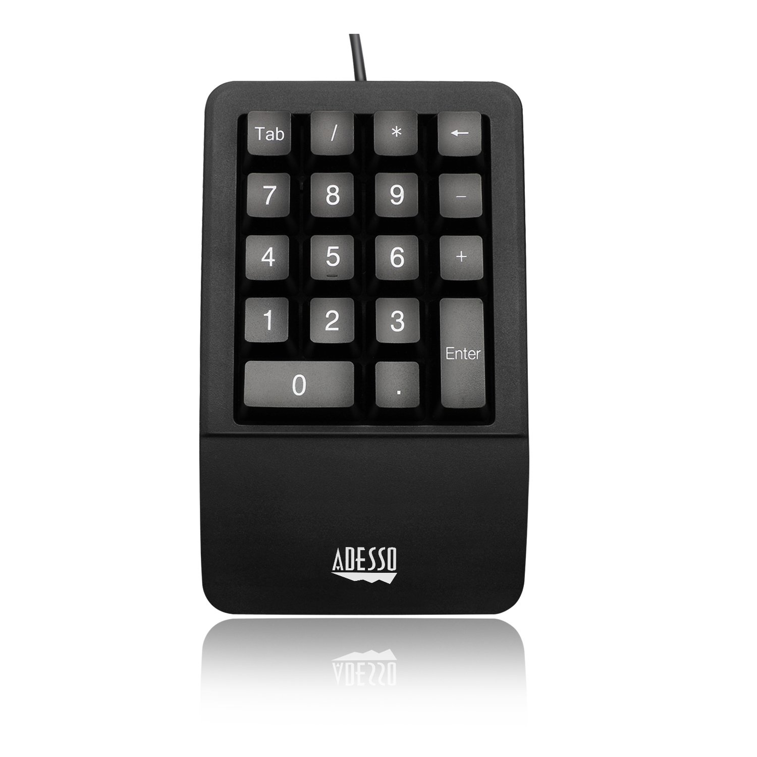 Adesso AKB-618UB Waterproof Numeric Keypad for PC Numberpad with Wrist Rest Support