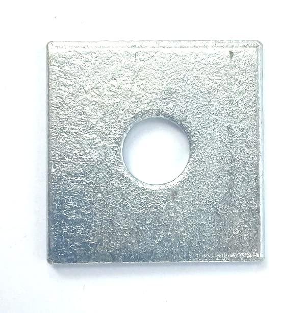 Munitech, M12 Washers, M12 x 50mm Square Washers, Large Flat Repair Washer, Zinc Plated Plain Square Washers for Screws and bolts (Pack of 6)