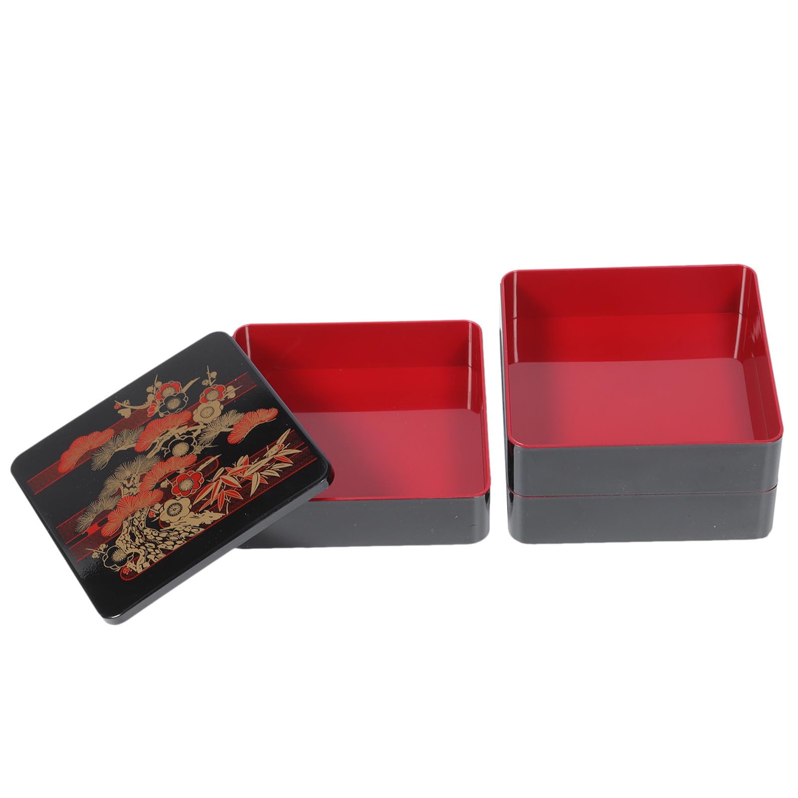 VICASKY Caja de Sushi Estuche Portátil Práctico Estilo Japonés de Tres Capas Diseño Decorativo de Abs Gran Capacidad para Picnic y Comida Rápida