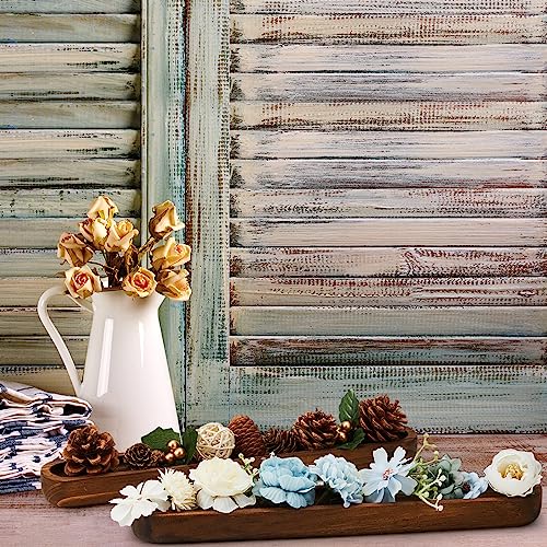 Thyle-2-Set-Small-Dough-Bowls-12-x-17-x-1-Inch-Wood-Tray-Hand-Carved-Narrow-Decorative-Bowl-Canoe-Style-Long-Tray-for-Candle-Making-Rustic-Table-Centerpiece-Home-Display-Accessories Thyle 2 Set Small Dough Bowls 12 x 17 x 1 Inch Wood Tray Hand Carved Narrow Decorative Bowl Canoe Style Long Tray for Candle Making Rustic Table Centerpiece Home Display Accessories