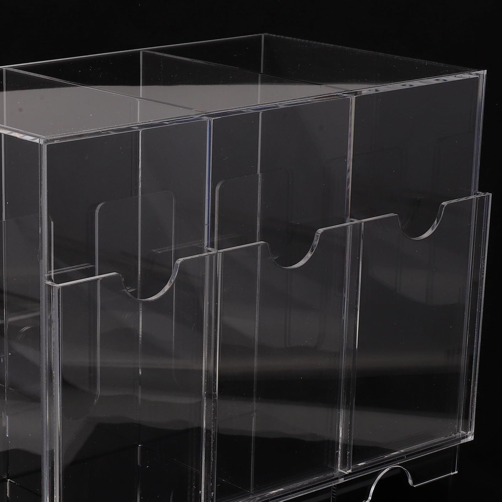 Caja de Exhibición para Paquetes con 3 Compartimentos, Acrílico Transparente Mate de 24x22x13cm, Mejora Reconocimiento y Reduce Reflejos para Tiendas y Mostradores