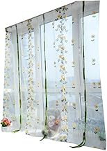 Amosfun Cortinas Florais Cortinas Transparentes Bordadas Cortinas Transparentes Persianas Transparentes Tela De Janela Cortinas De Tule Painéis De Cortina Transparente Produto Acabado Pó