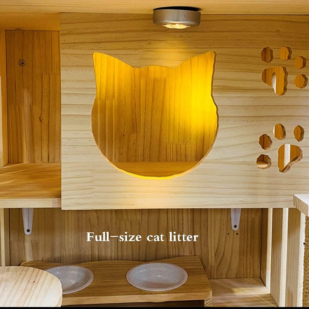 税込 送料無料 キャットヴィラ無垢材キャットケージキャットハウスキャットキャビネット 高級猫トイレ猫陳列棚 ペットケージ猫飼育ケージ猫ホテル Color Wood Size 90x60x60cm Www Olympiabonsai Org