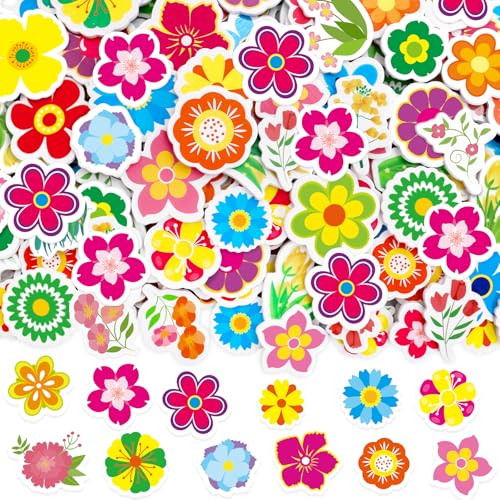 Fancy Land Flower Foam Stickers Colorful Self Adhesive Spring Foam Stickers Cartoon Flower Decorative Sticker for Kids Crafts Spring Summer Decorations Birthday Baby Shower Party Supplies 200Pcs