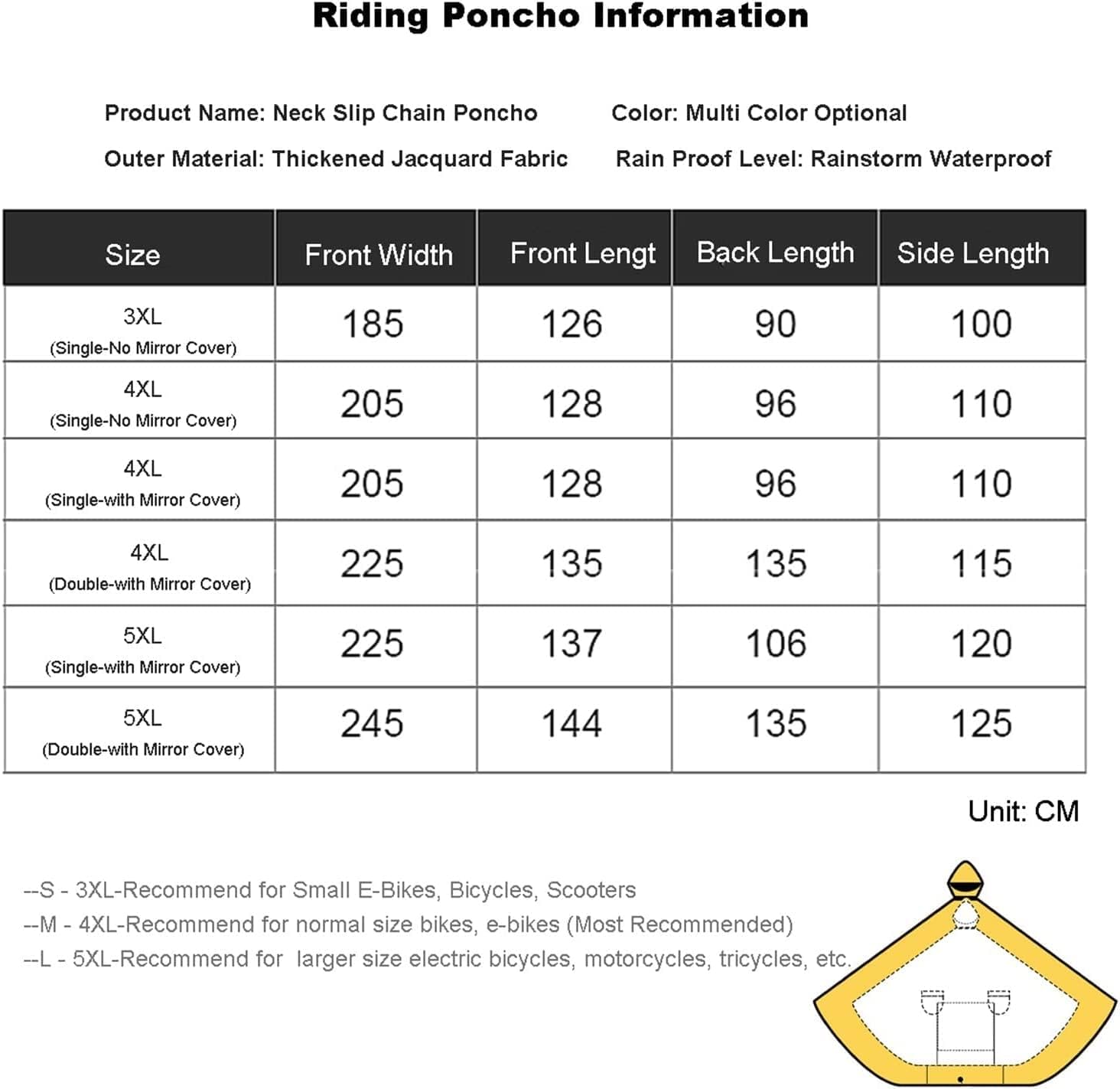 Poncho, Mantella da ciclismo Cappotto antipioggia impermeabile Mantellina Poncho da pioggia ciclismo, Poncho antipioggia con cappuccio, Impermeabile da ciclismo impermeabile, Copertura antipioggia pe
