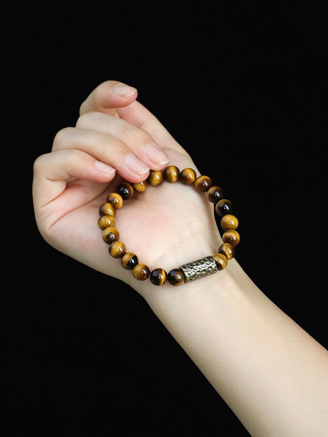Tiger Eye Bracelet Men Women Natural Stone Bracelets 8/10 mm Tiger Eye Round Beads Stretch Bracelets Jewelry