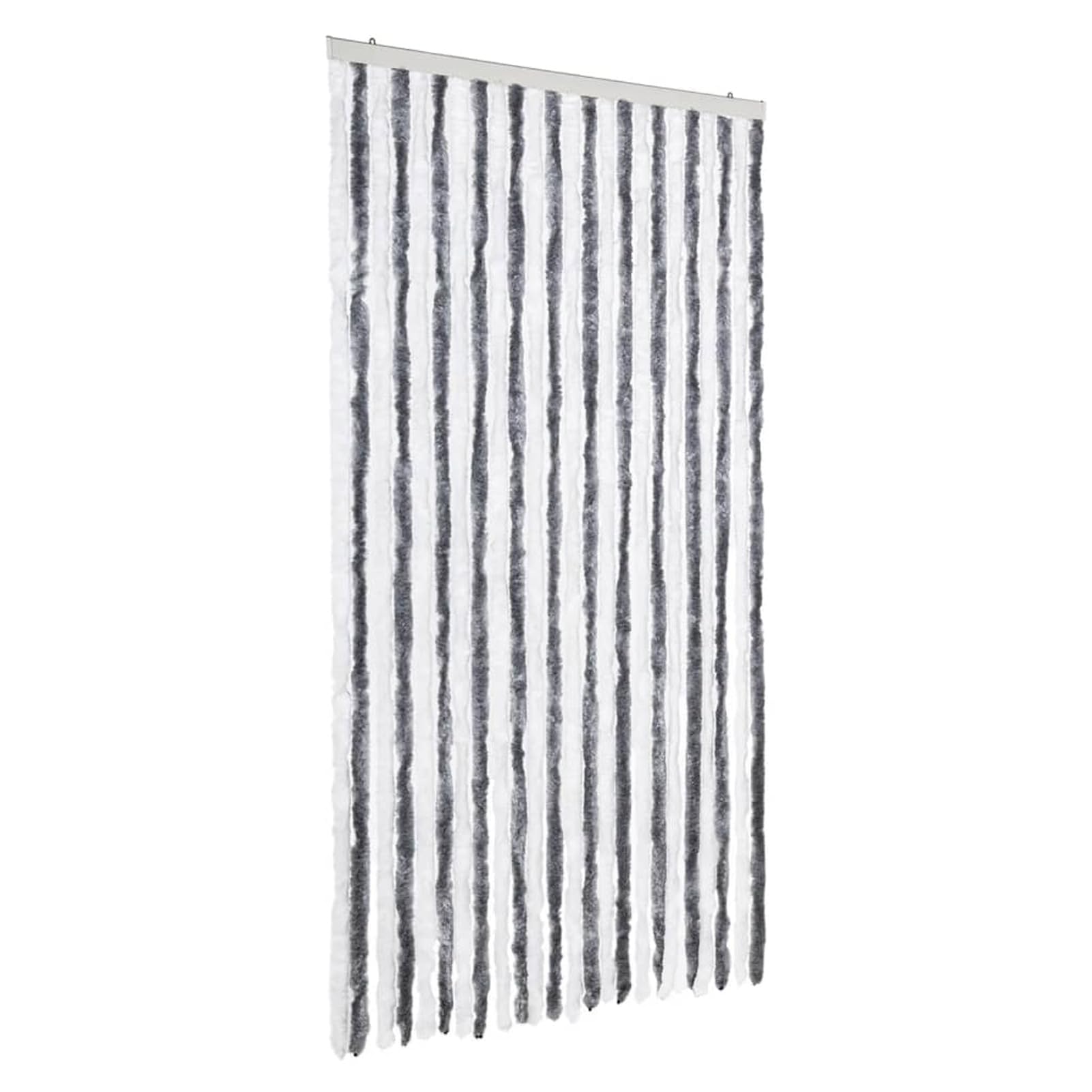 ZEYUAN Tenda Antimosche Grigio e Bianca 100x230 cm in Ciniglia,Tenda Antimosche per Finestre e Porte Leggera Resistente all'Acqua Silenziosa Zanzariera Antiisetti-377370