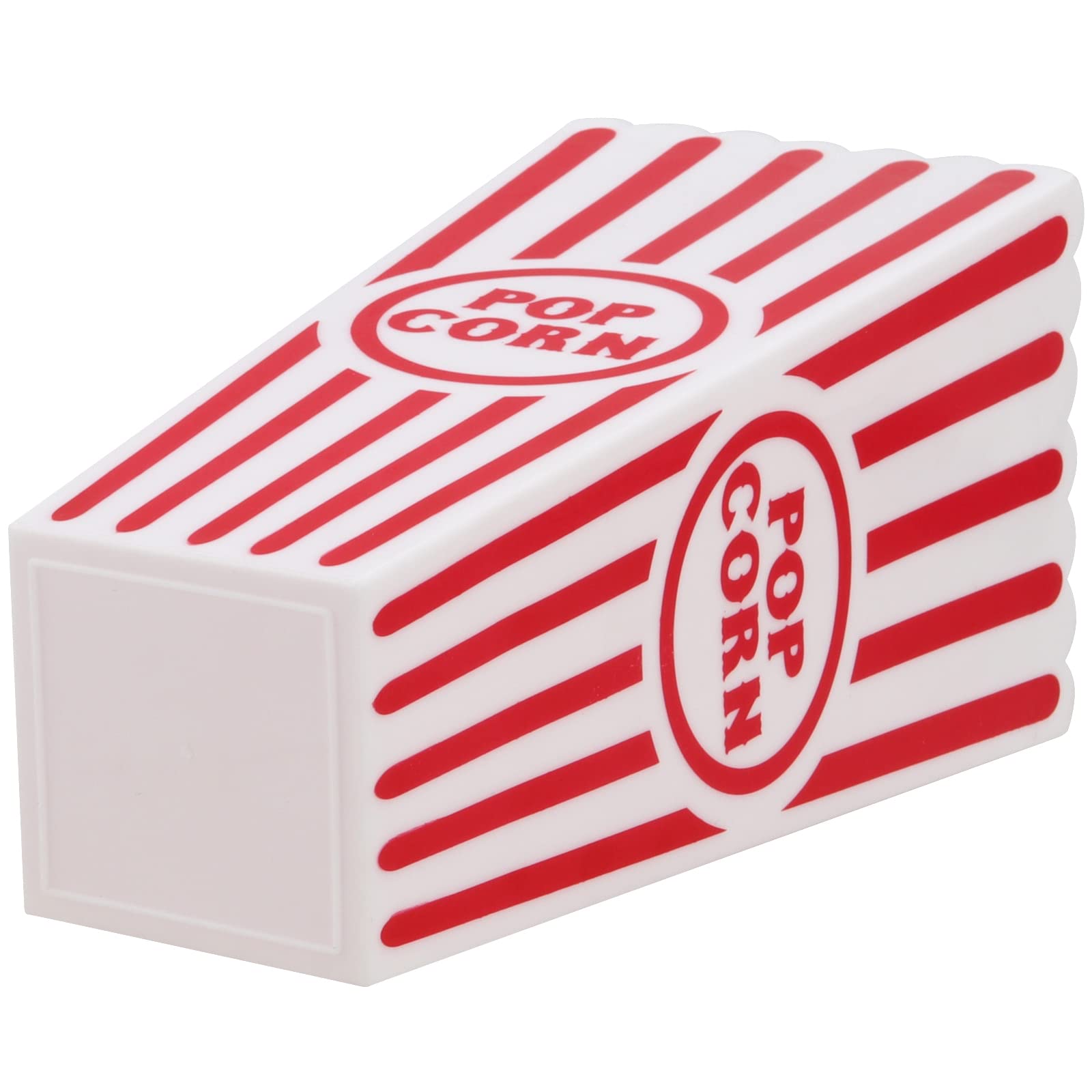St@llion 2 scatole per popcorn a righe in stile retrò, in plastica rossa e bianca, per feste notturne, 15 cm x 23 cm x 23 cm