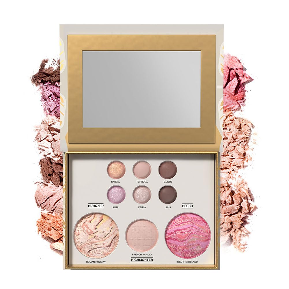 All-in-One Baked Full Face Makeup Palette for Women,9 Color Baked Makeup Palette Set with Bronzer, Blush,Highlighter and 6 Eyeshadows,Highly Pigmented, Long-Wearing,Buildable Face Makeup Set
