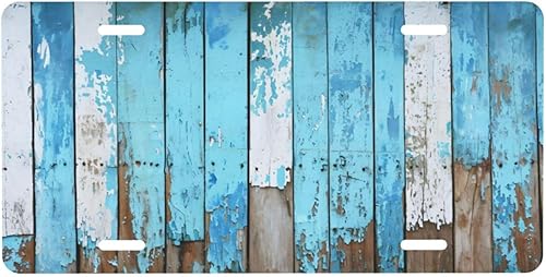 Vintage Ocean Board Summer Front License Plate Car Decor Accessory Aluminum Metal Decorative Car Plate Funny Novelty Vanity Tag with 4 Holes for Men