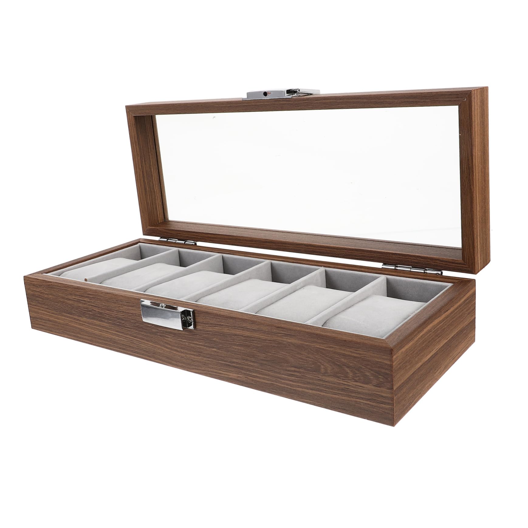 Boîte à Montres à 6 Emplacements en Bois, Rangement et Présentation
