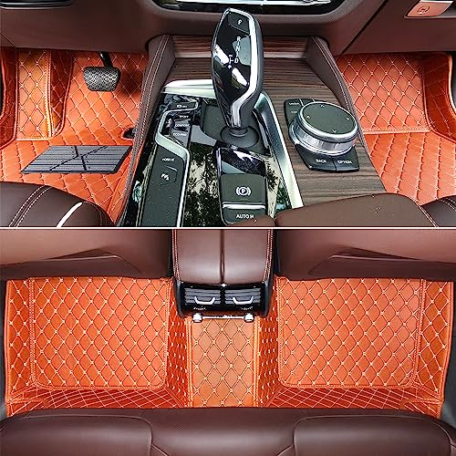 Tapis de voiture 3D Matscarlux, l'élégance sur-mesure en marron et beige pour 3 rangées