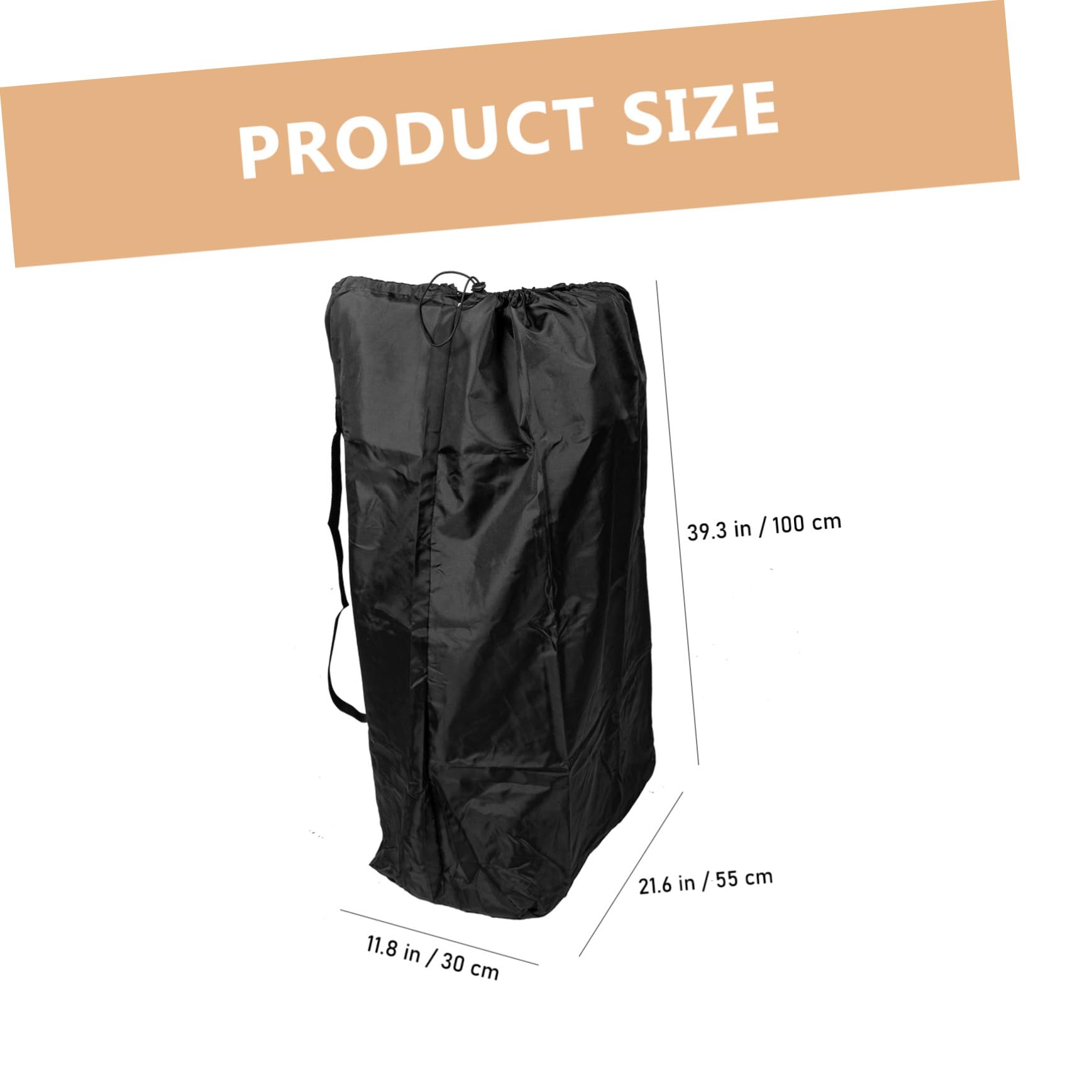 Borsa Doppie Spalline Rinforzate Chiusura a Coulisse Bloccabile Nero per Passeggino da Viaggio in Nylon per Trasporto Aereo e Trasferimenti in Treno