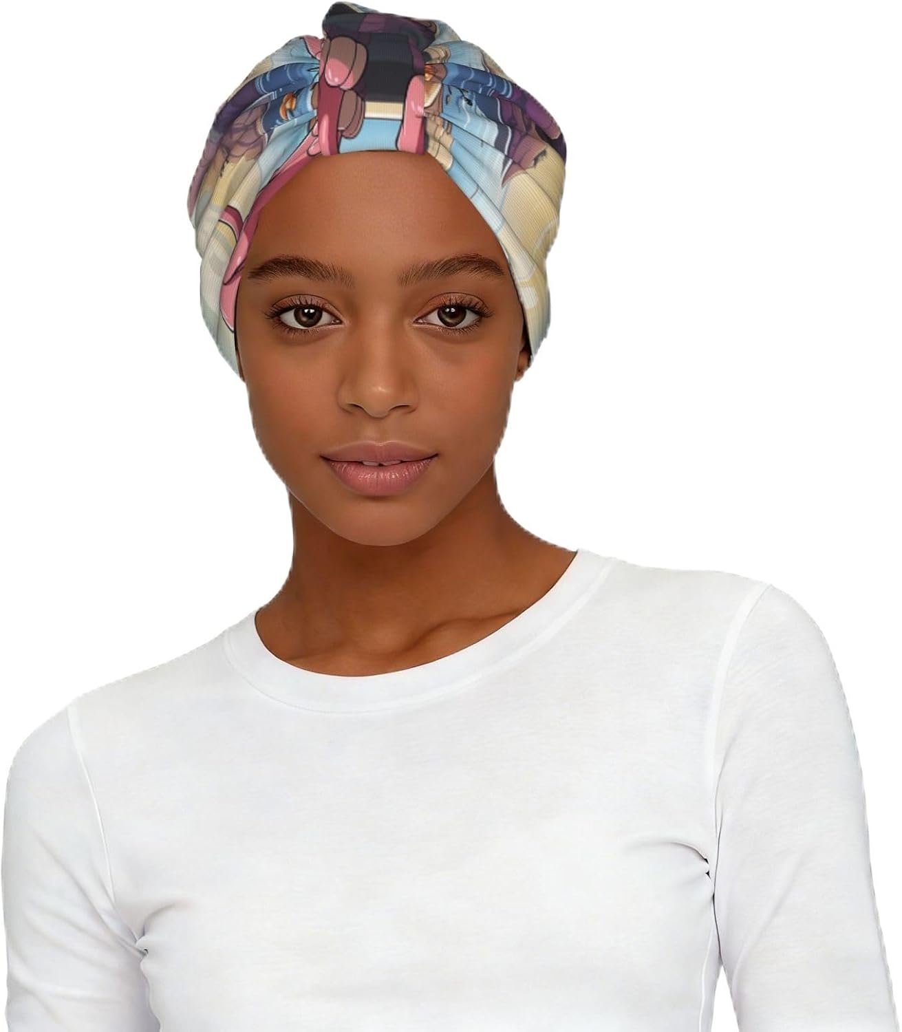 Chiwawas Dog Pink Comfortable Pre-Tied Turban Headwrap - African Style Elastic Beanie For Chemo Patients, Adjustable Hair Cover Scarf For Yoga, Running, Or Daily Fashion